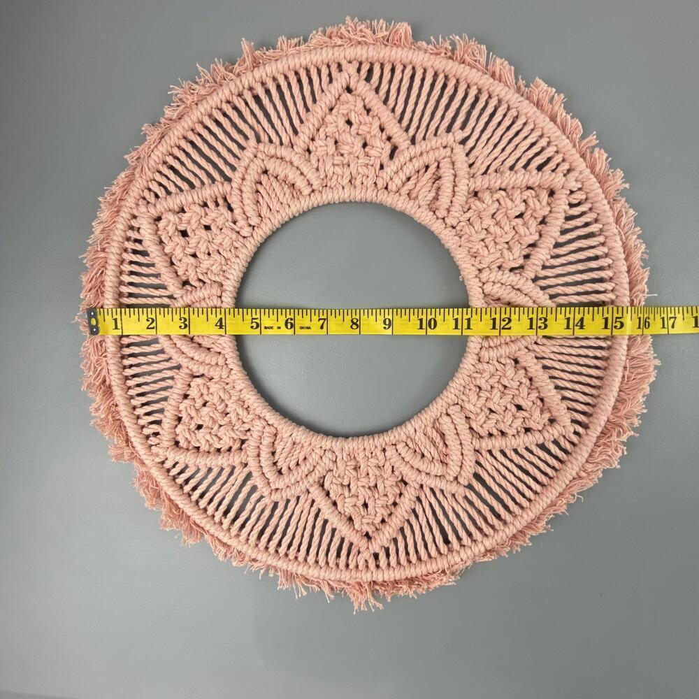 Pink Macrame Boho Wall Hanging - Picture 3 of 3